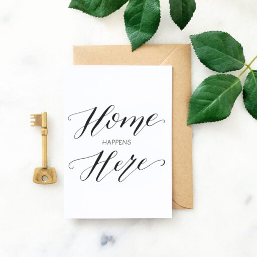 Home Happens Here Card Front Flatlay