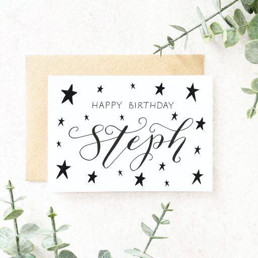 Bespoke Stars Name Birthday Card
