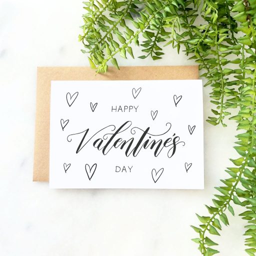 HAPPY VALENTINES DAY CARD FRONT FLATLAY